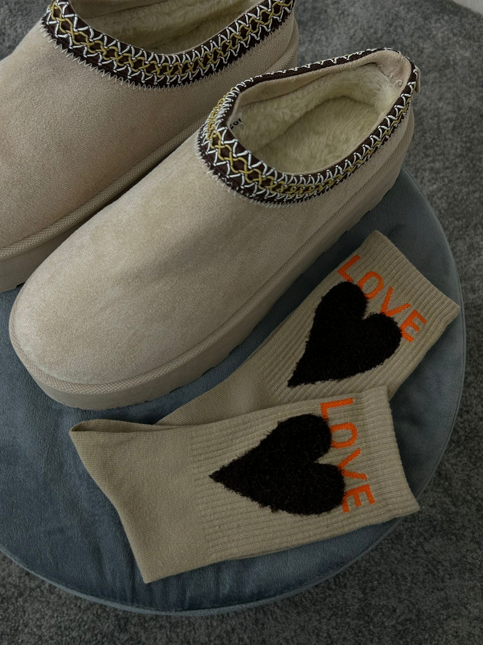 Chaussettes Love - Beige