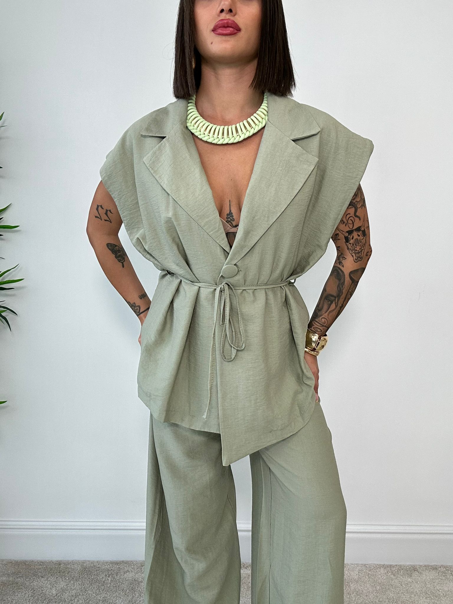Coordinato Bahamas (Giacca Smanicata + Pantalone) Verde
