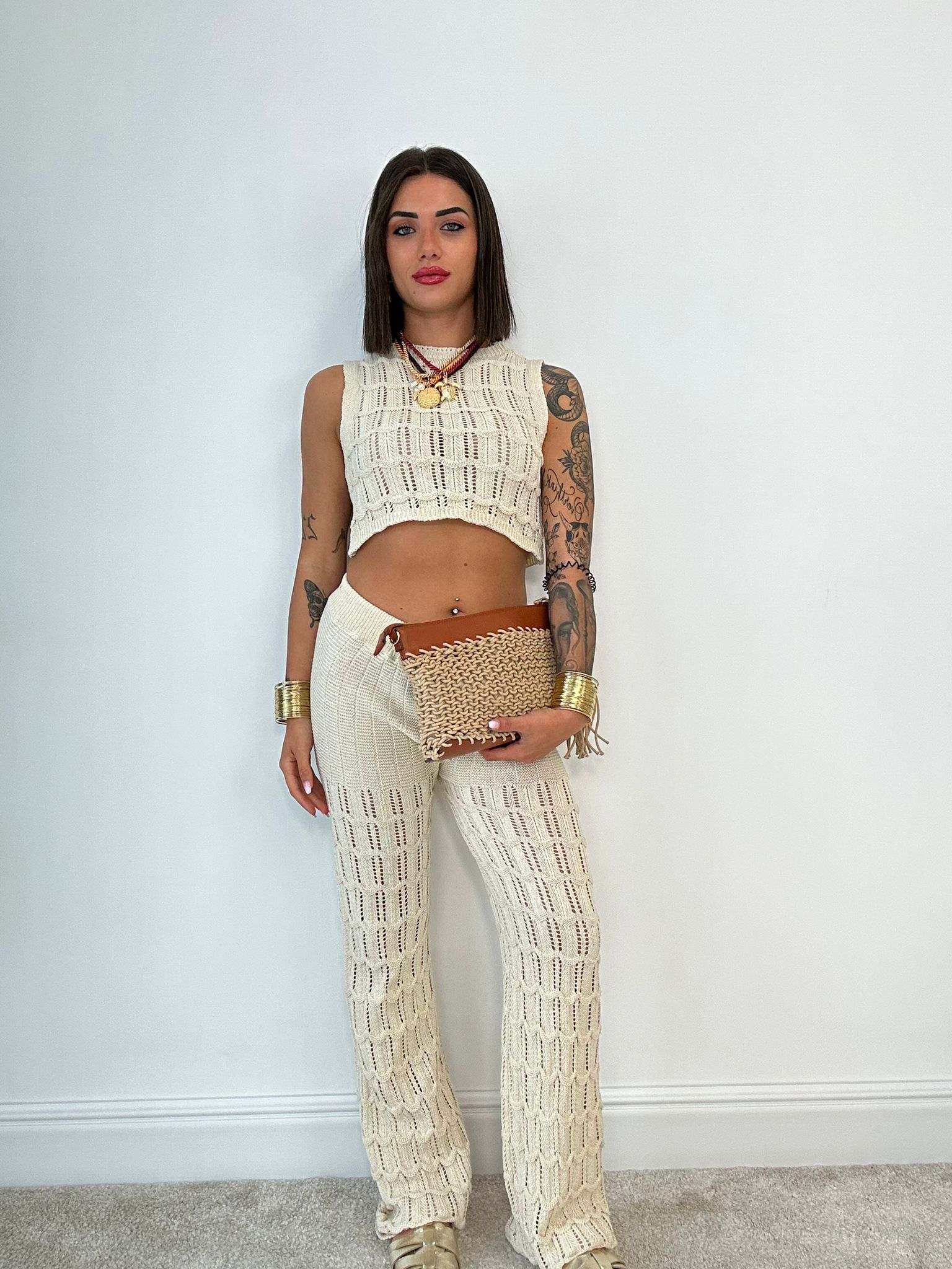 Coordinato "My Summer" (Top + Pantalone) Beige