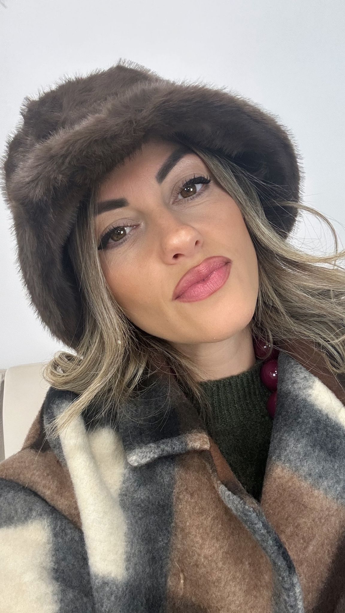 Chapeau Bob en Fausse Fourrure - Marron