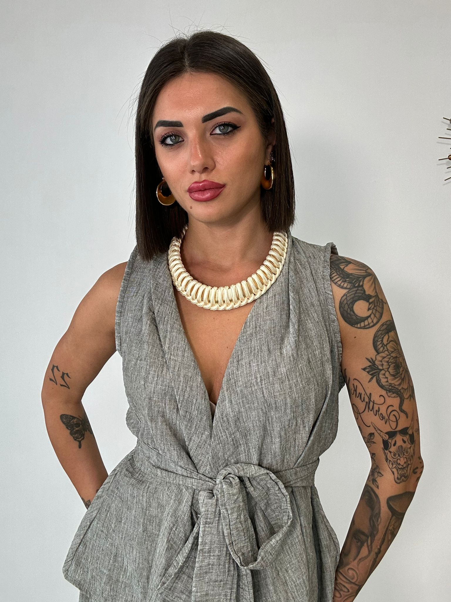 Coordinato Rio (Giacca smanicata + Pantalone) Verde