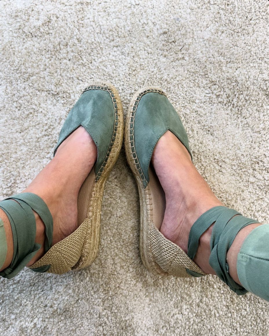 Espadrilles à lacets - Vert Sauge