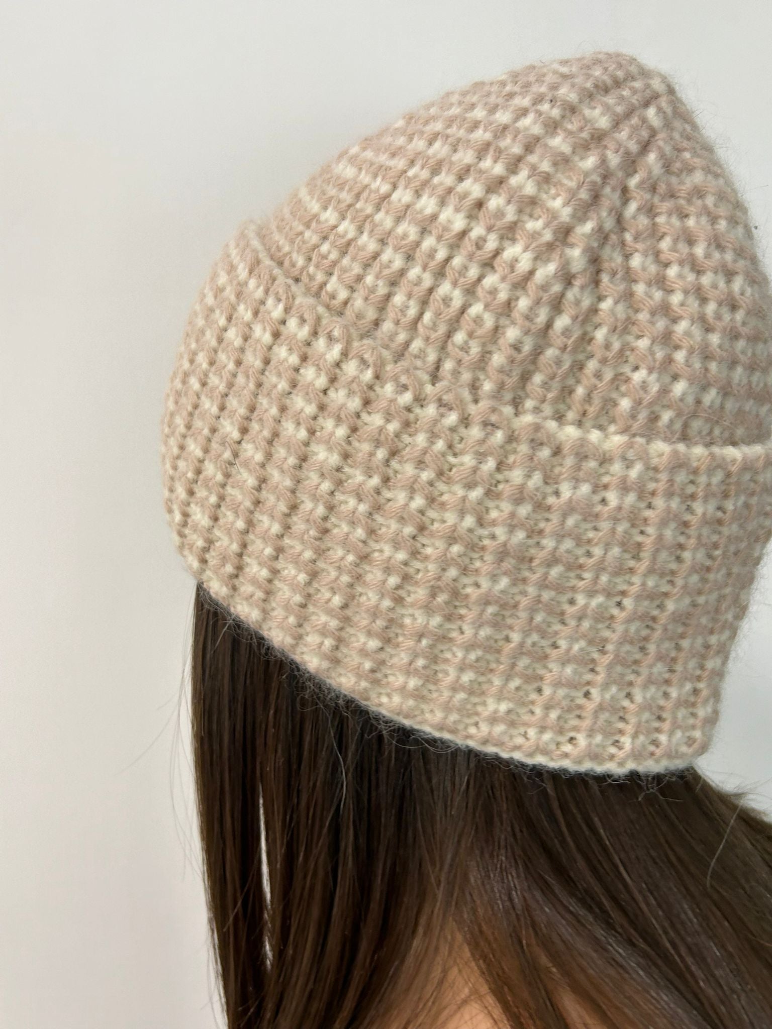 Bonnet en laine tressée - Beige