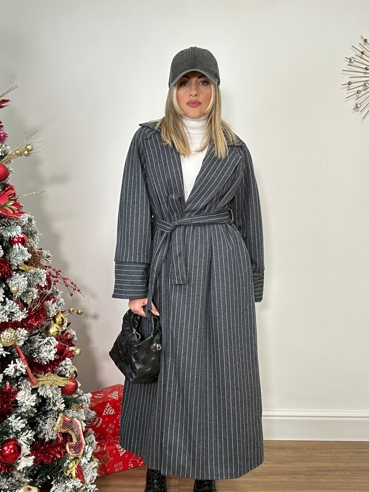 Cappotto Gessato 88862 - Grigio