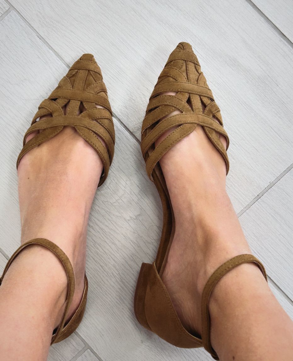 Ballerines à petit talon - Camel