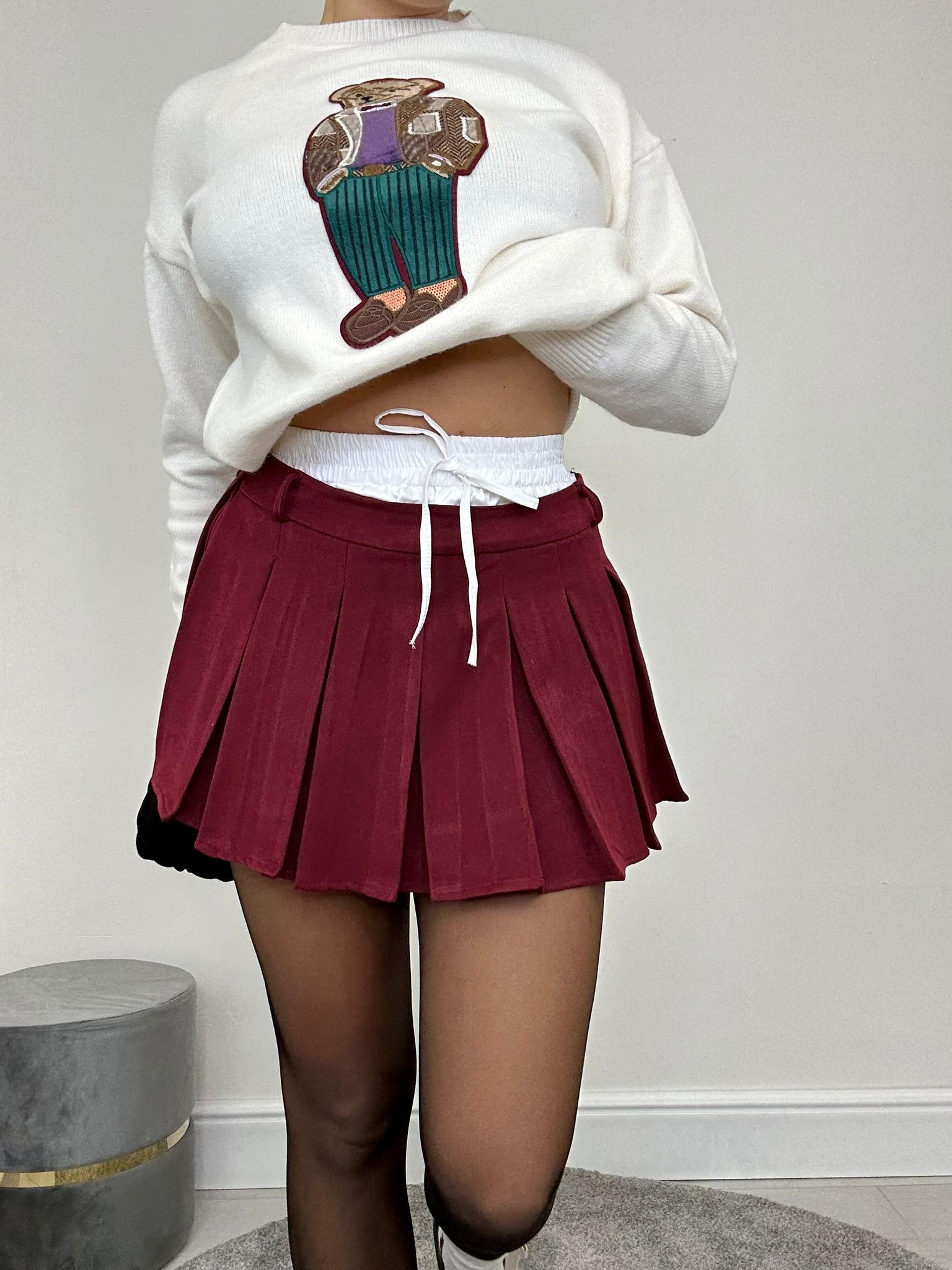 Jupe Courte Clarissa - Bordeaux