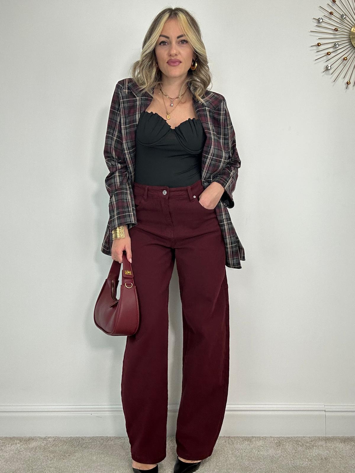 Jeans Wide Balloon 8948-130 - Bordeaux