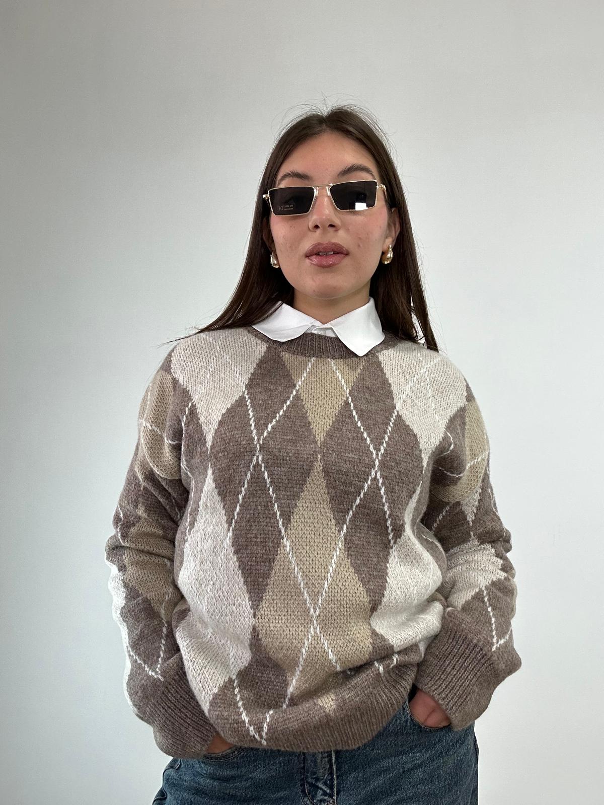 Maglione 25855 - Tortora