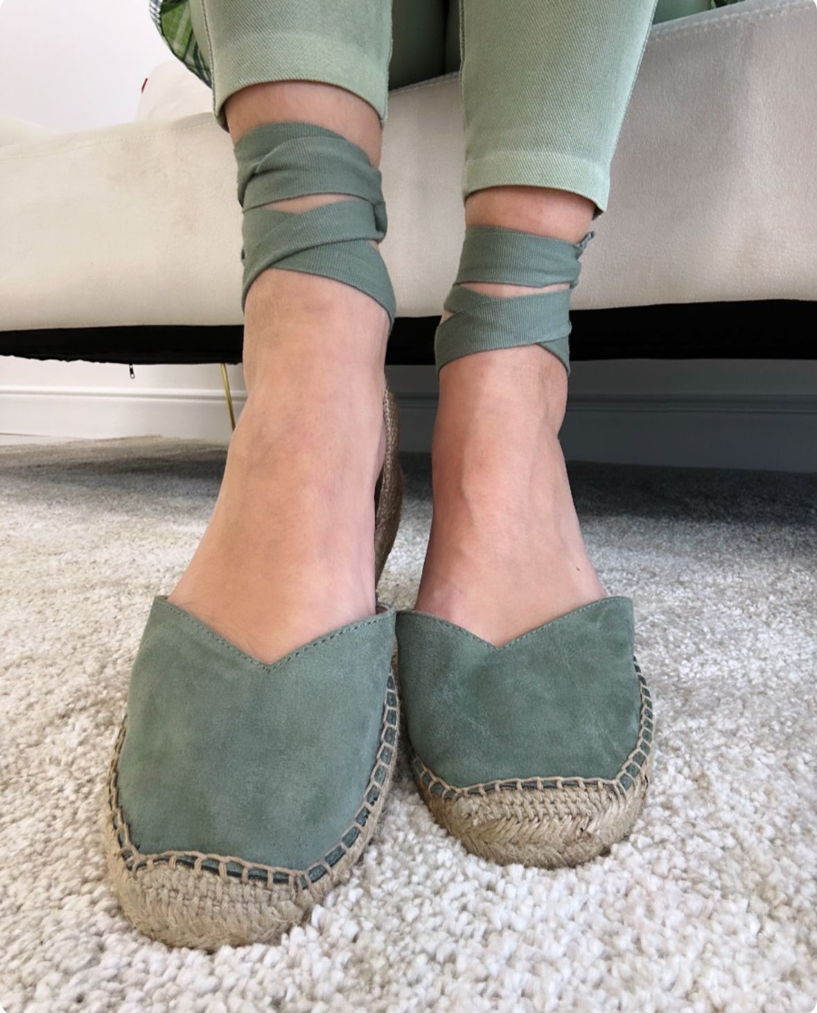 Espadrillas con laccetti - Verde Salvia