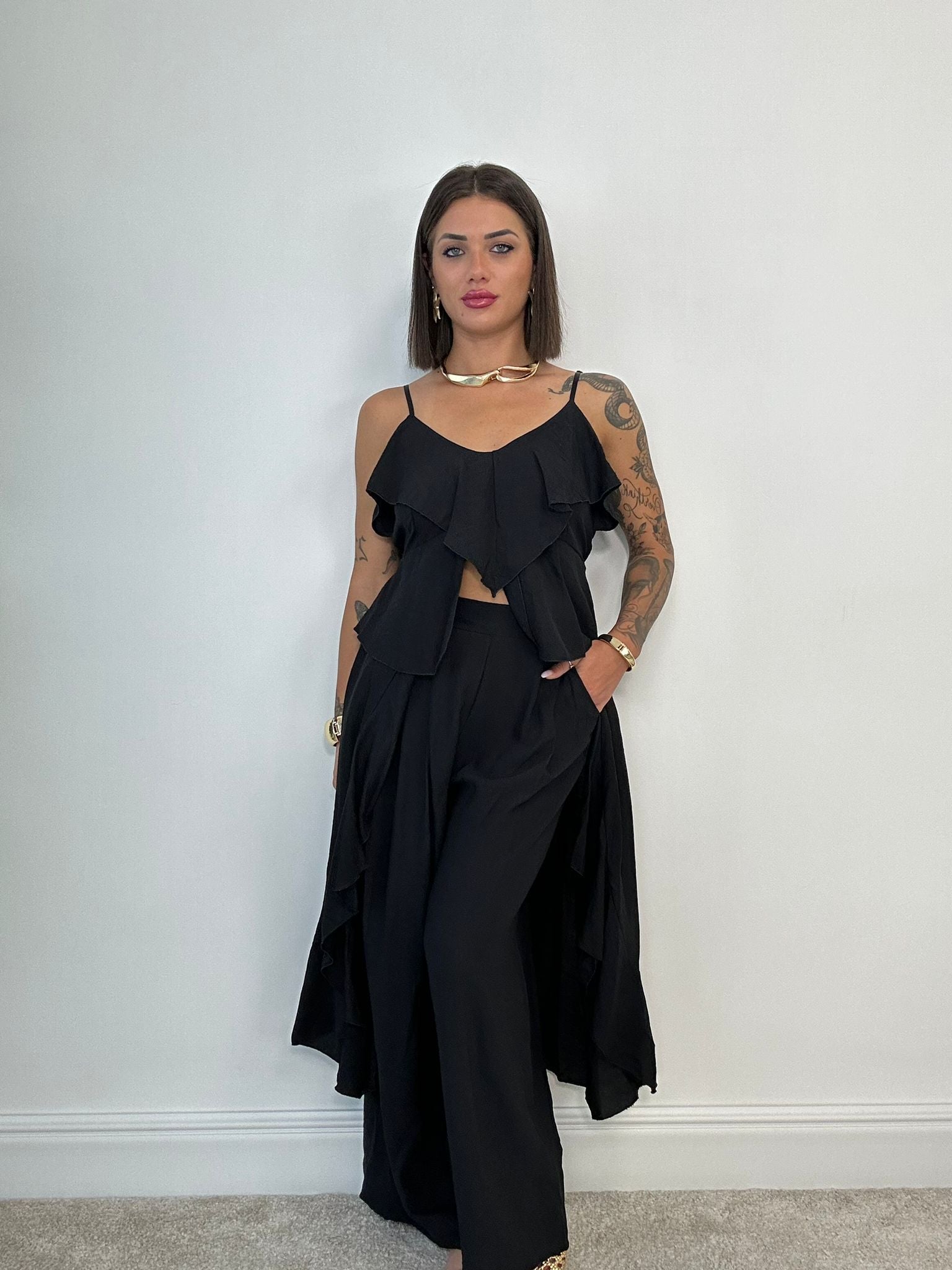 Coordinato Granada (Top Lungo + Pantalone) Nero
