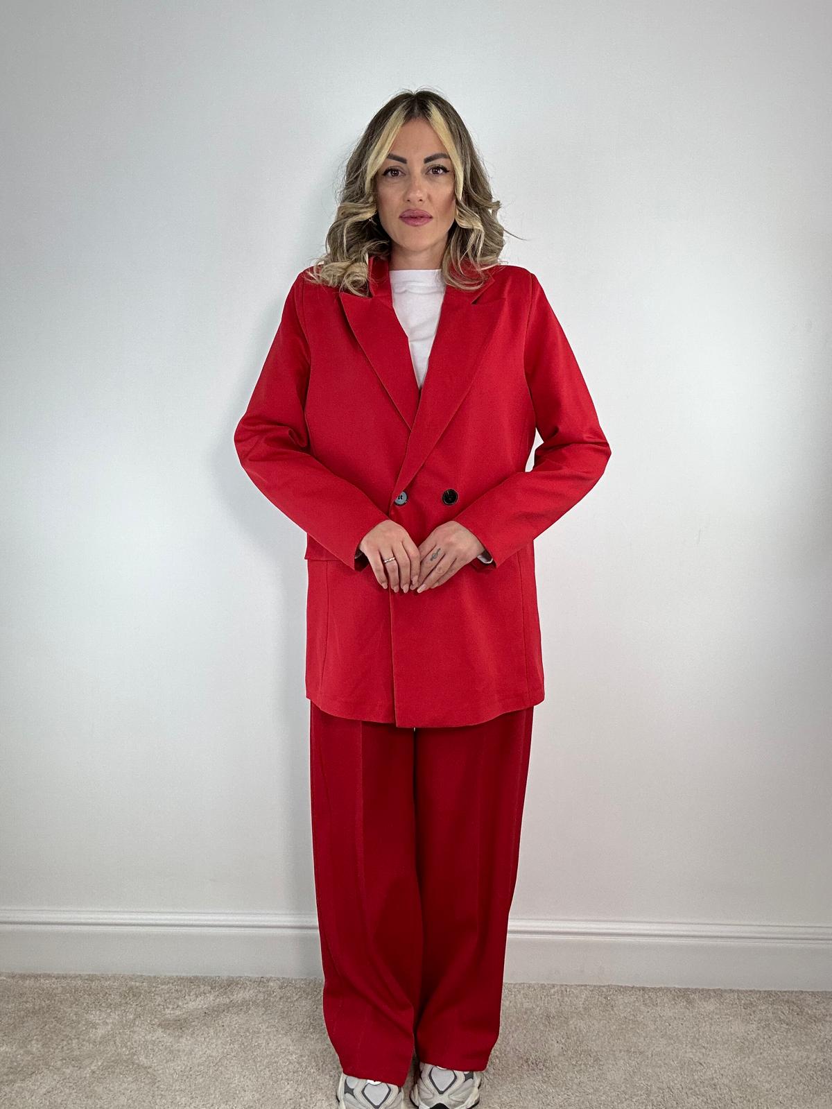 Tailleur Malaga M12153 (Blazer Doppio Petto + Pantalone) Rosso