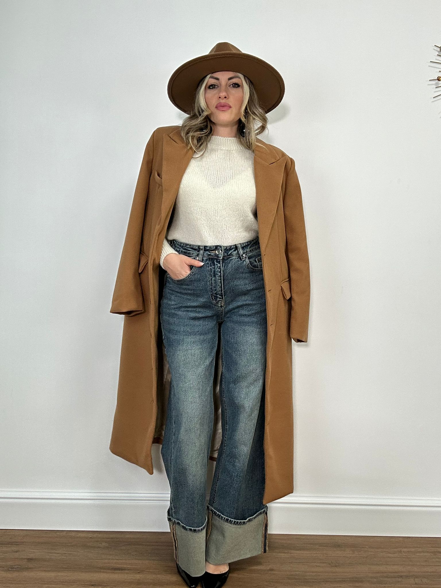 Cappotto lungo 88802 - Camel