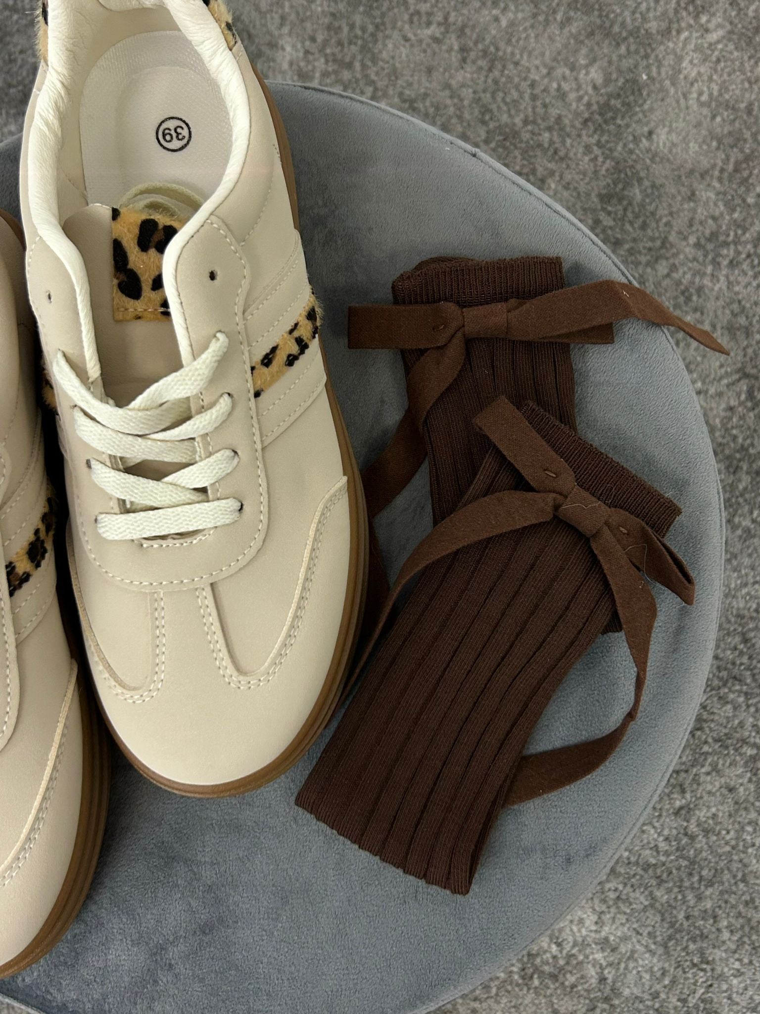 Chaussettes avec noeud - Marron