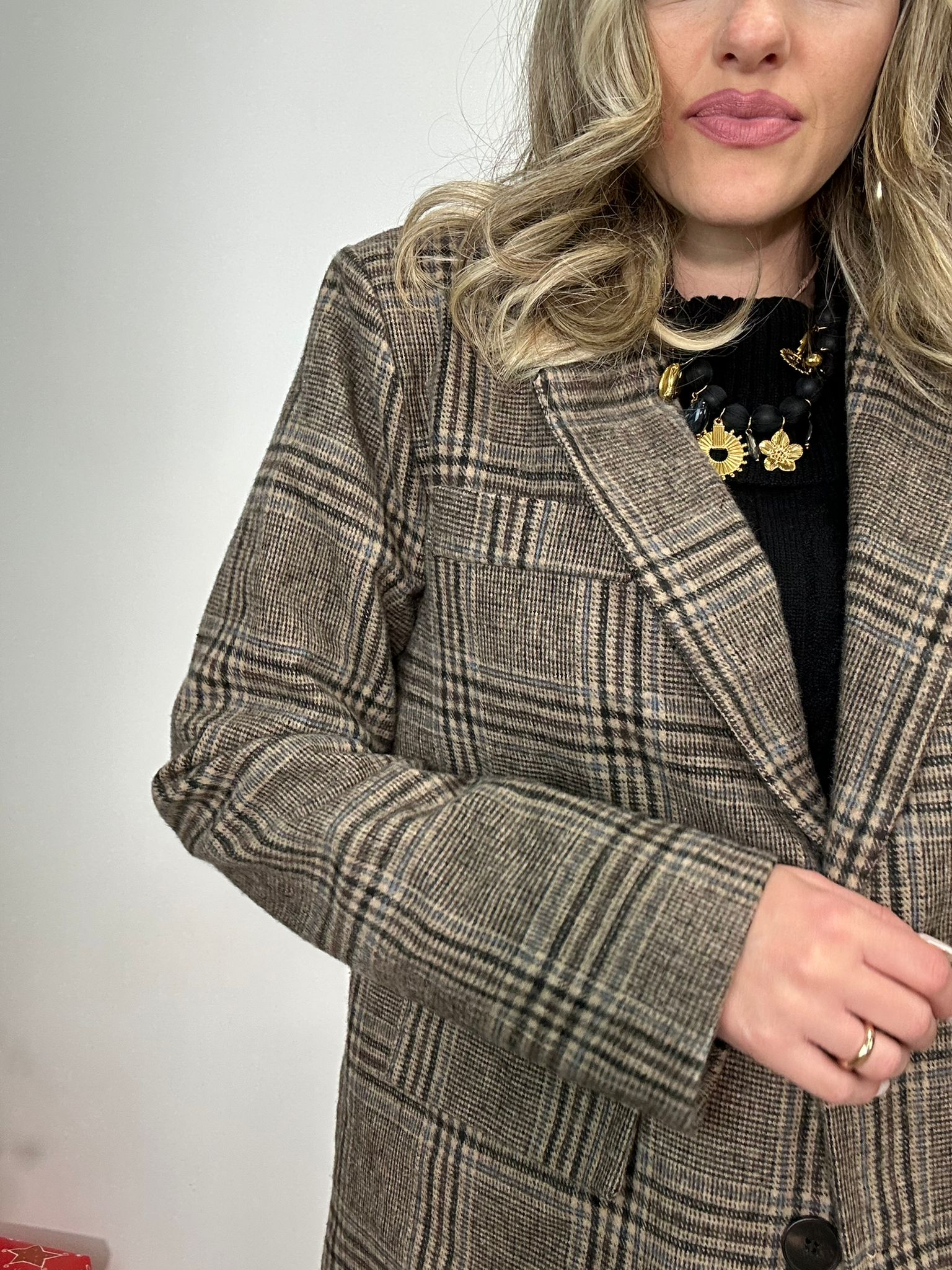 Blazer Scozzese 25752 - Beige Chiaro e Marrone