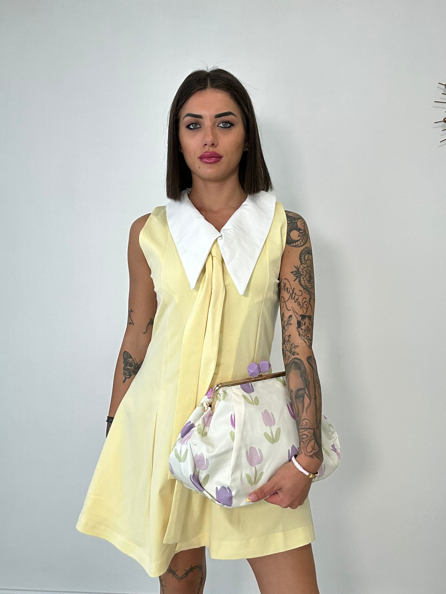 Borsa Estia - Bianco con tulipani
