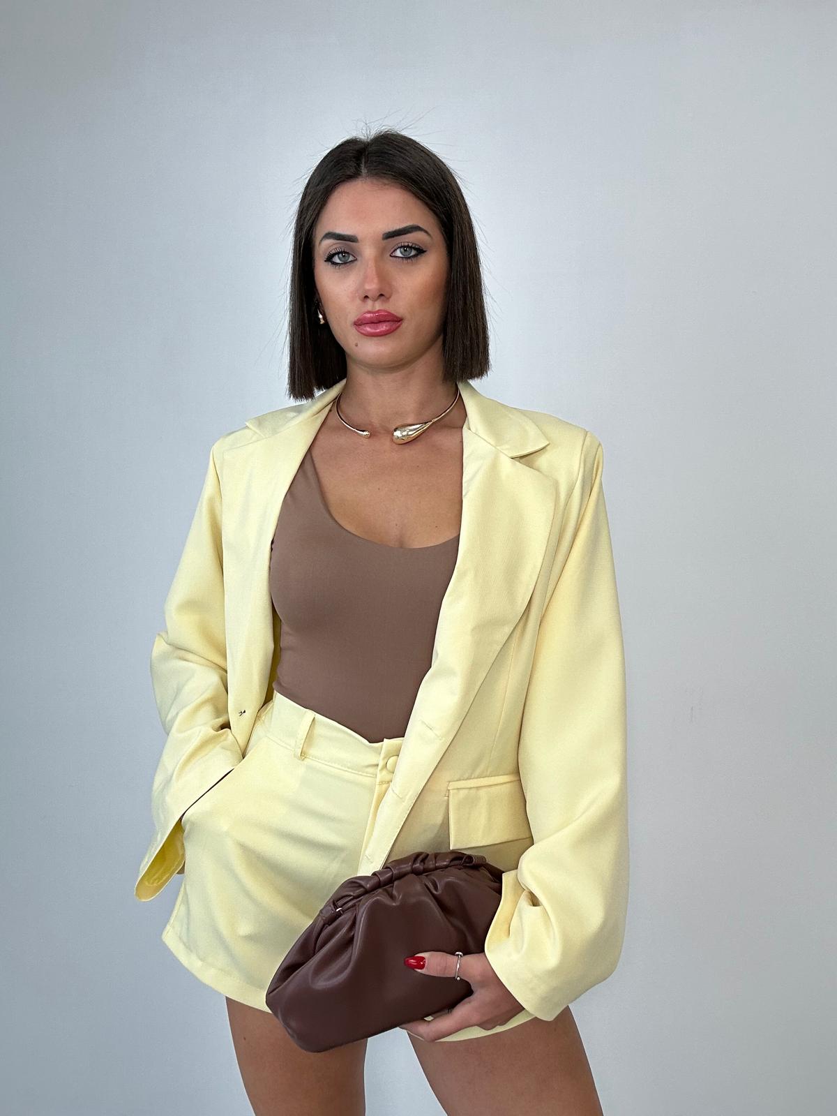 Blazer con tre bottoni - Giallo