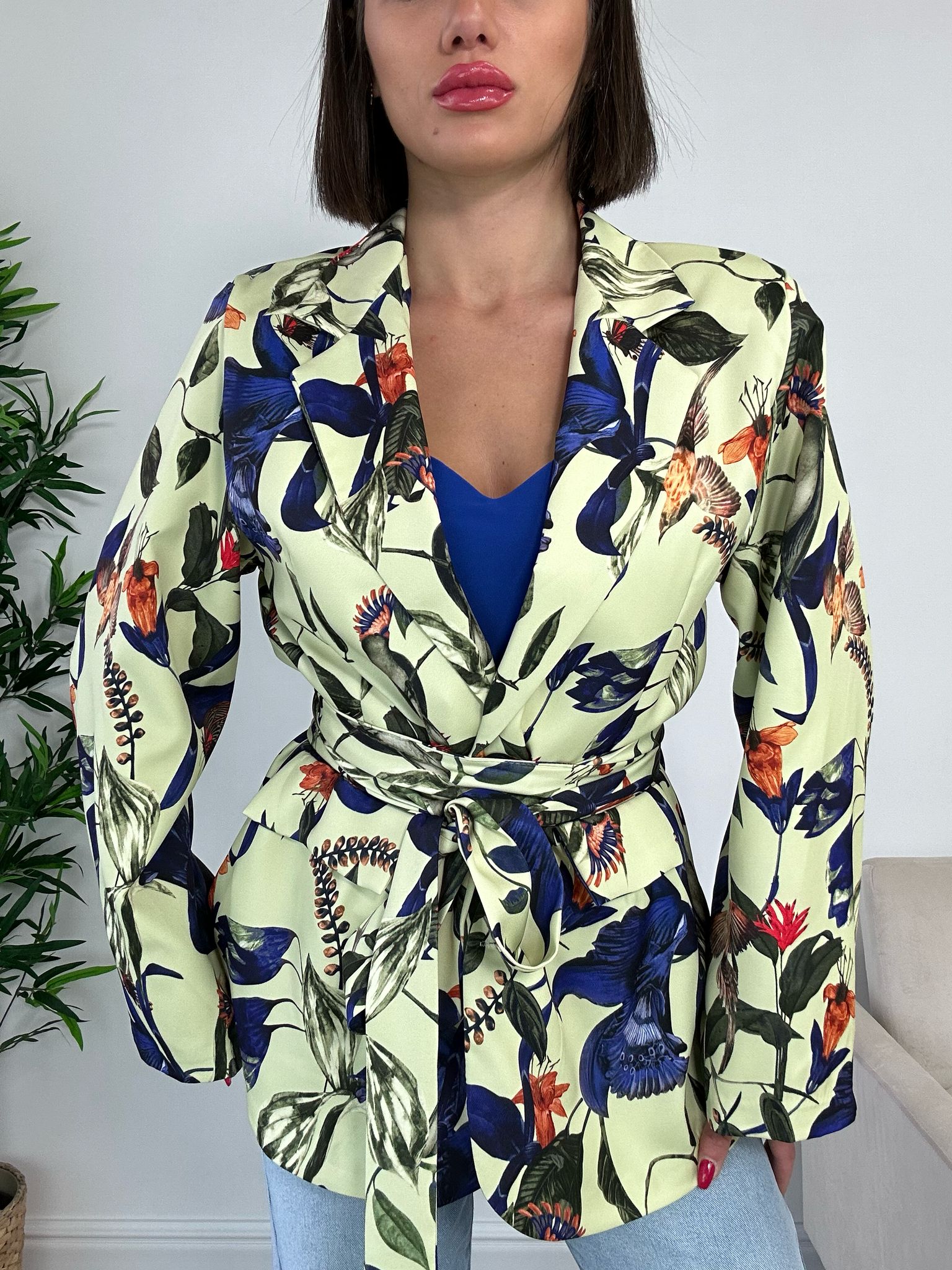 Blazer Floreale - Verde e Blu