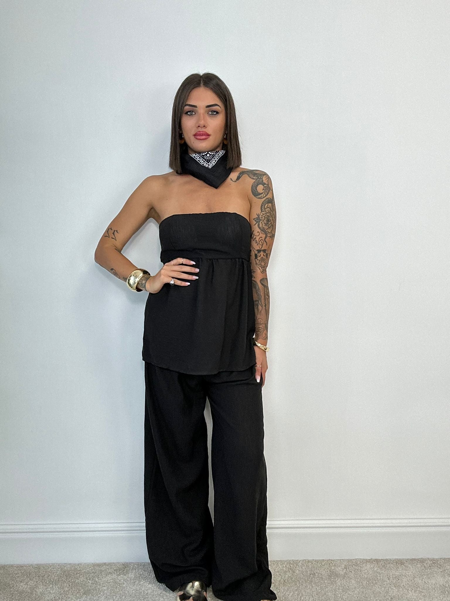 Coordinato Tolosa (Top + Pantalone) Nero