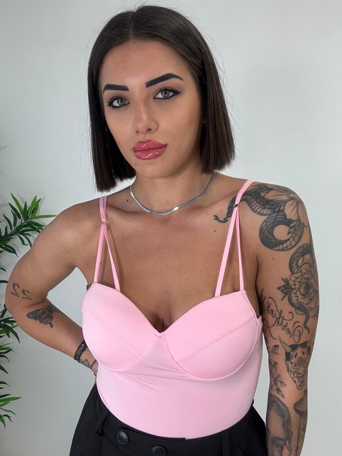 Body con coppe - Rosa