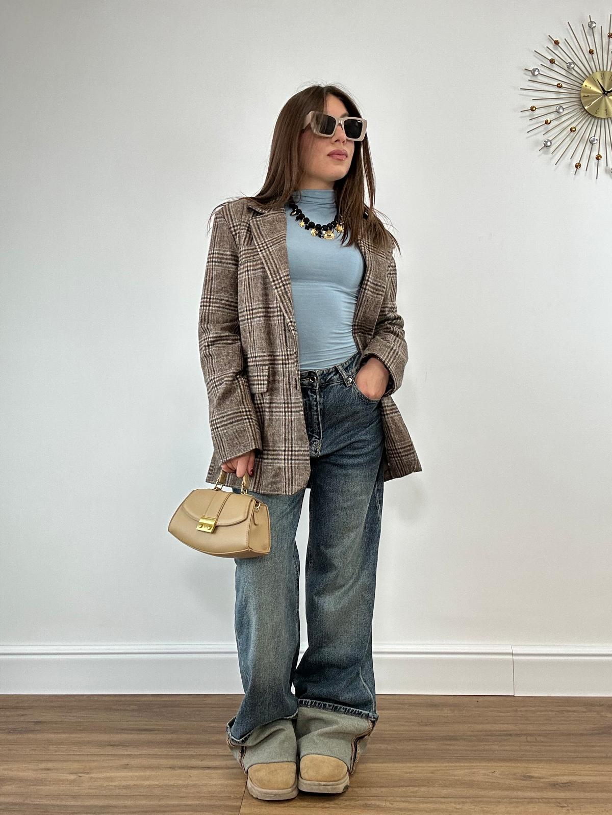 Blazer Scozzese 25752 - Beige e Marrone