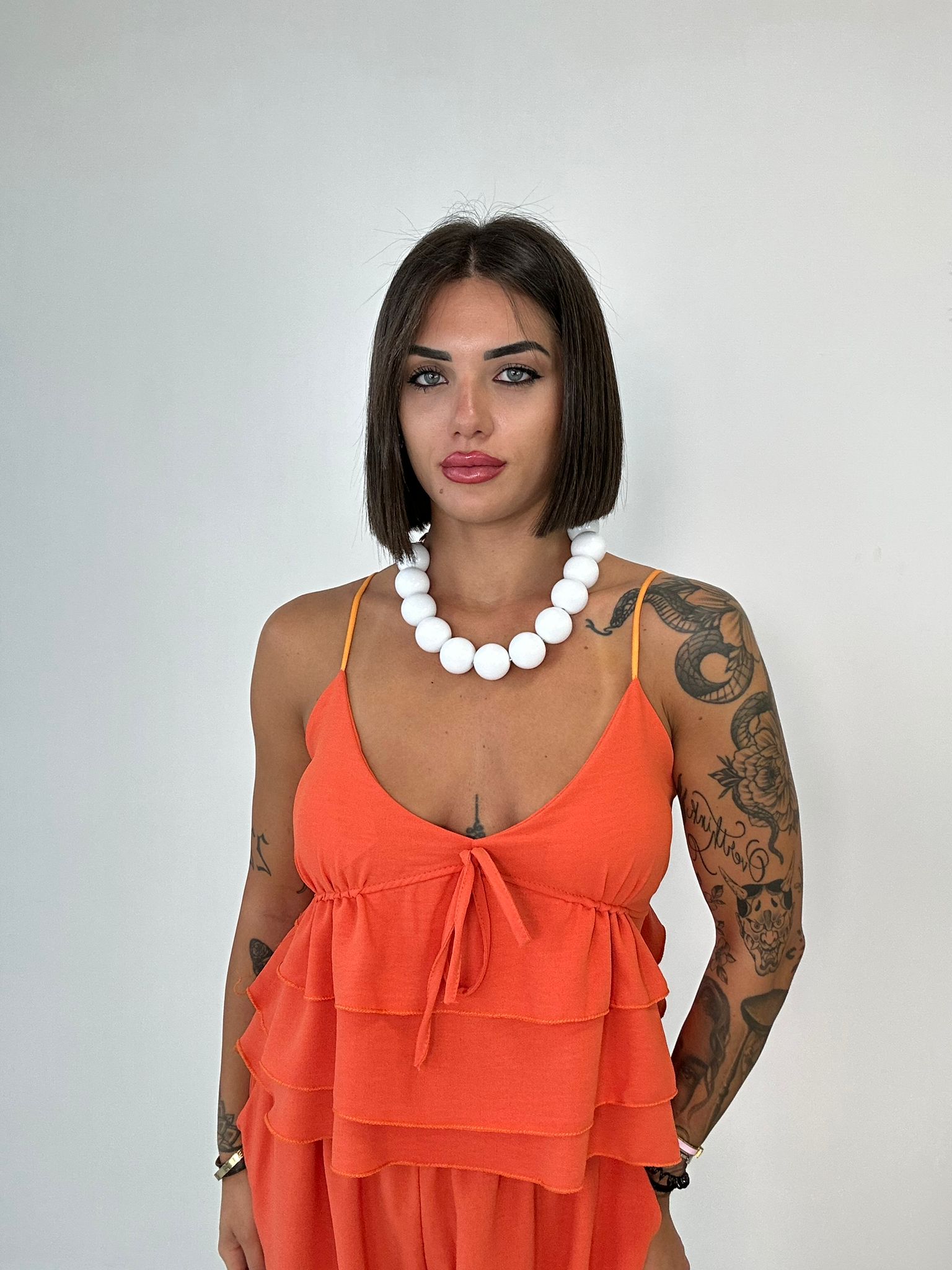 Coordinato Karina (Top + Pantaloncino) Arancione