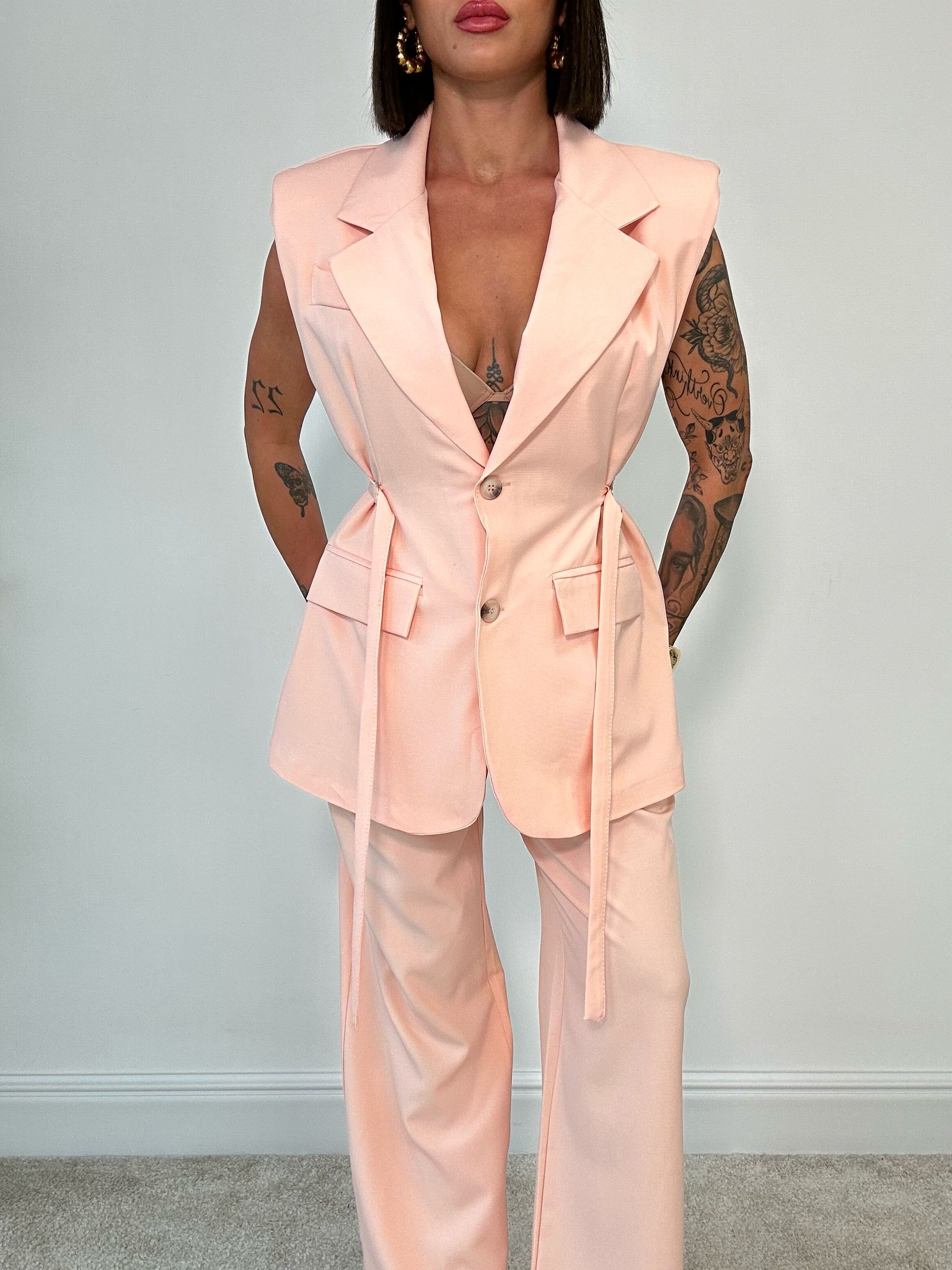 Tailleur Smanicato Madrid (Blazer + Pantalone) Pesca