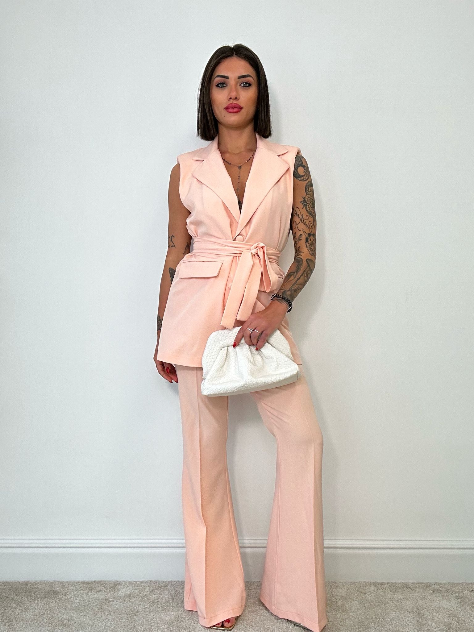 Tailleur Monique (Blazer + Pantalone) Pesca