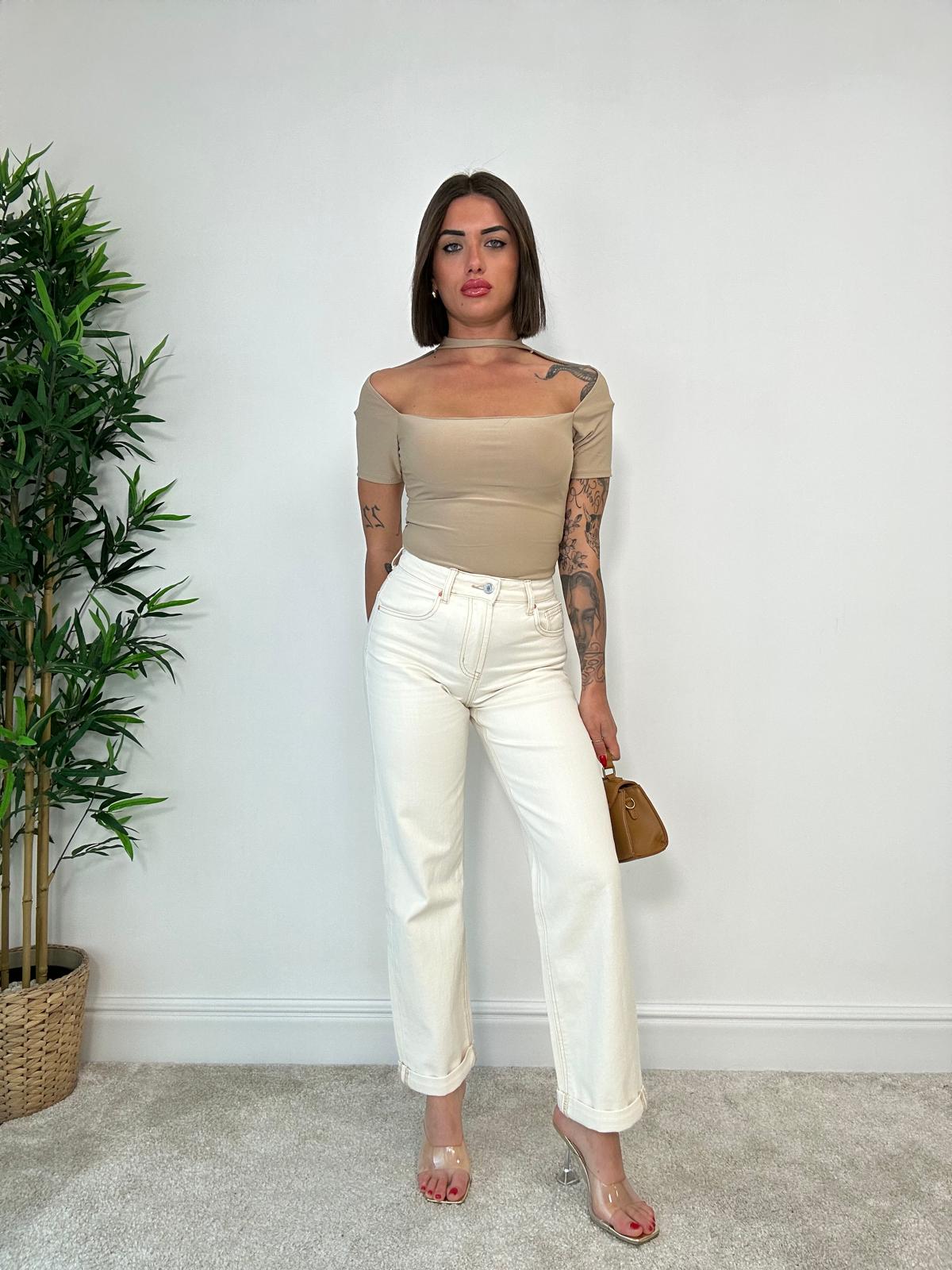 Body Scollo quadrato mezza manica - Fango