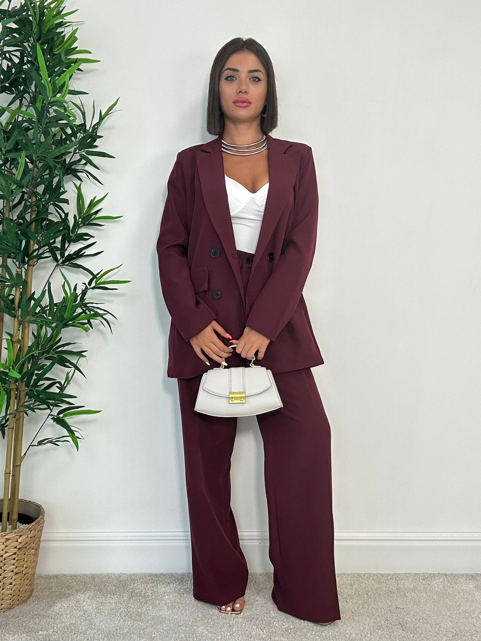Tailleur Malaga (Blazer Doppio Petto + Pantalone) Bordeaux