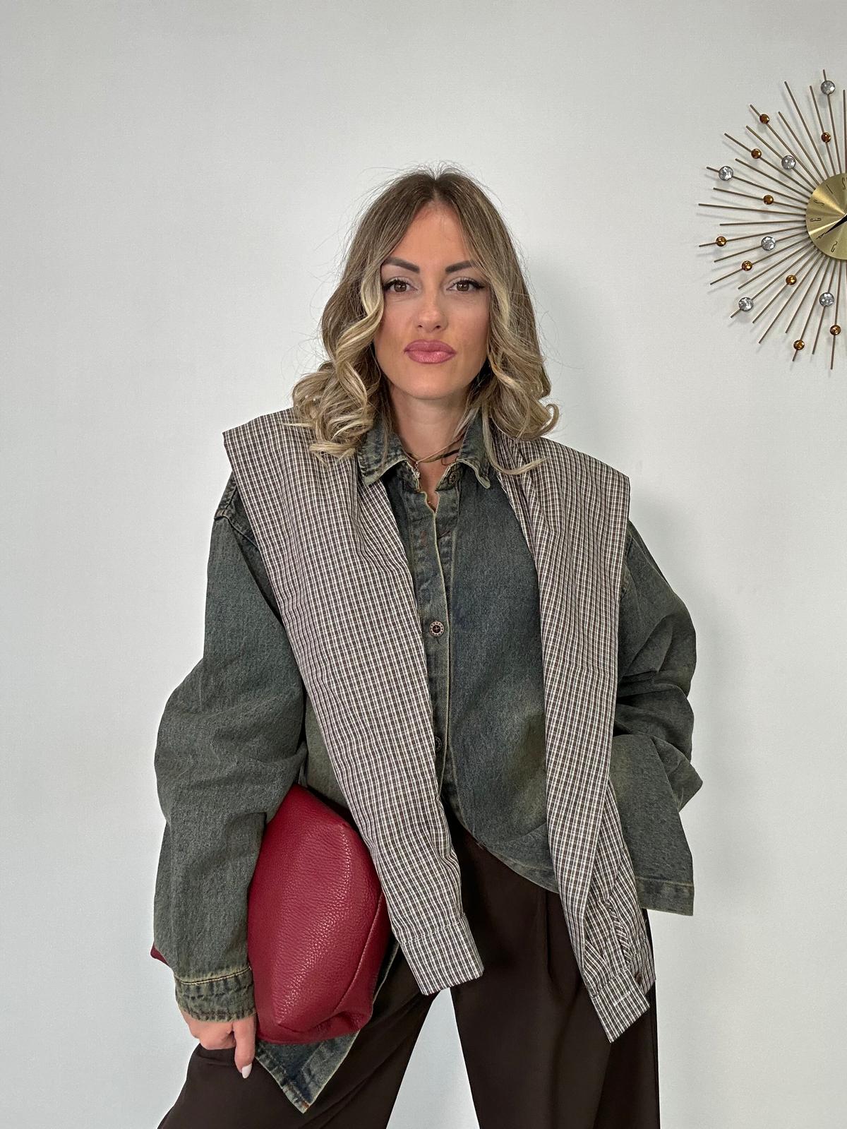Maxi camicia denim MC926 - sabbiata vintage