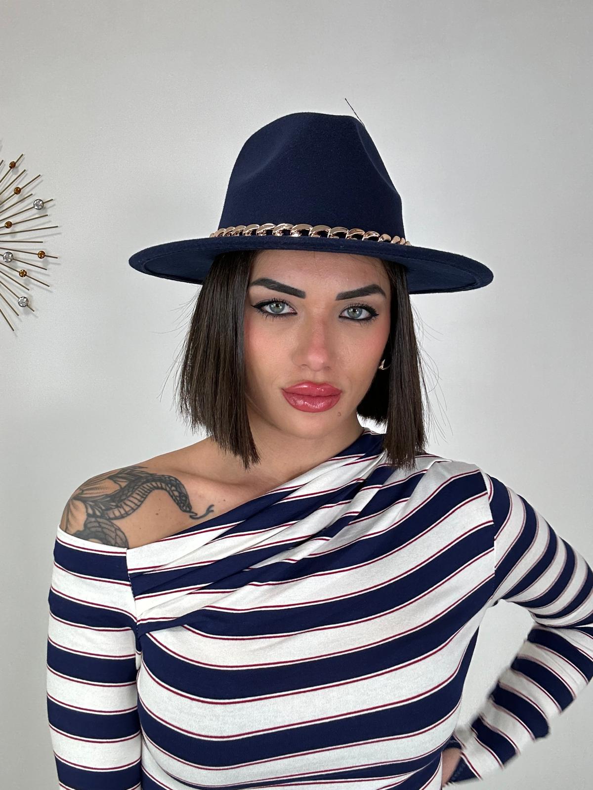 Cappello con catena - Blu