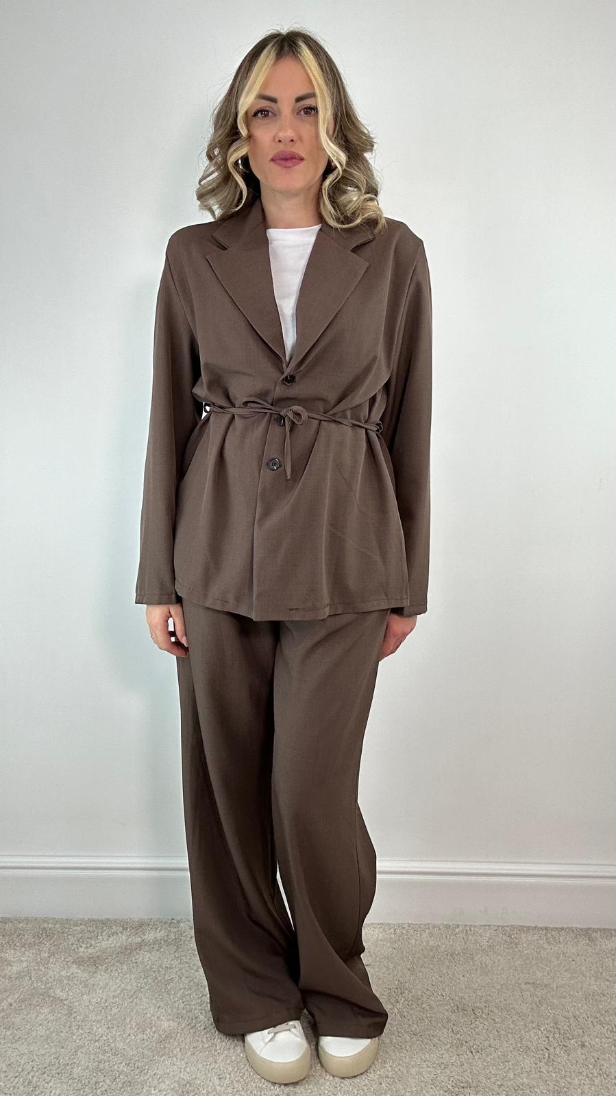 Coordinato M13351 (Camicia + Pantalone) Marrone