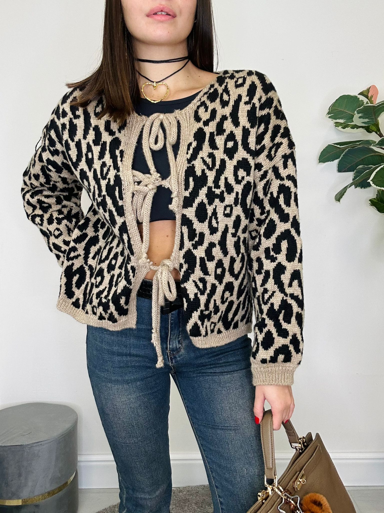Cardigan Animalier - Boue