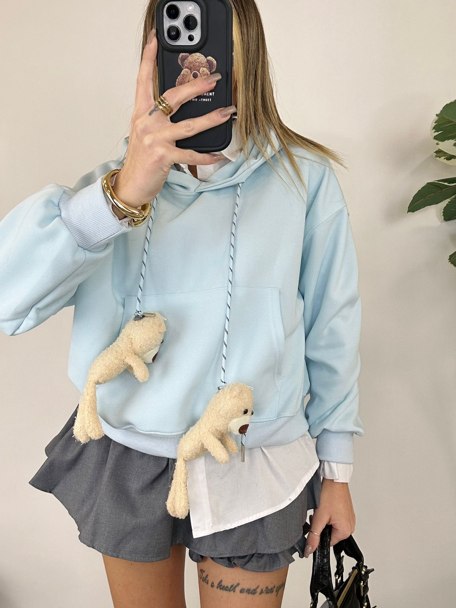 Sweat-shirt Ours - Bleu clair