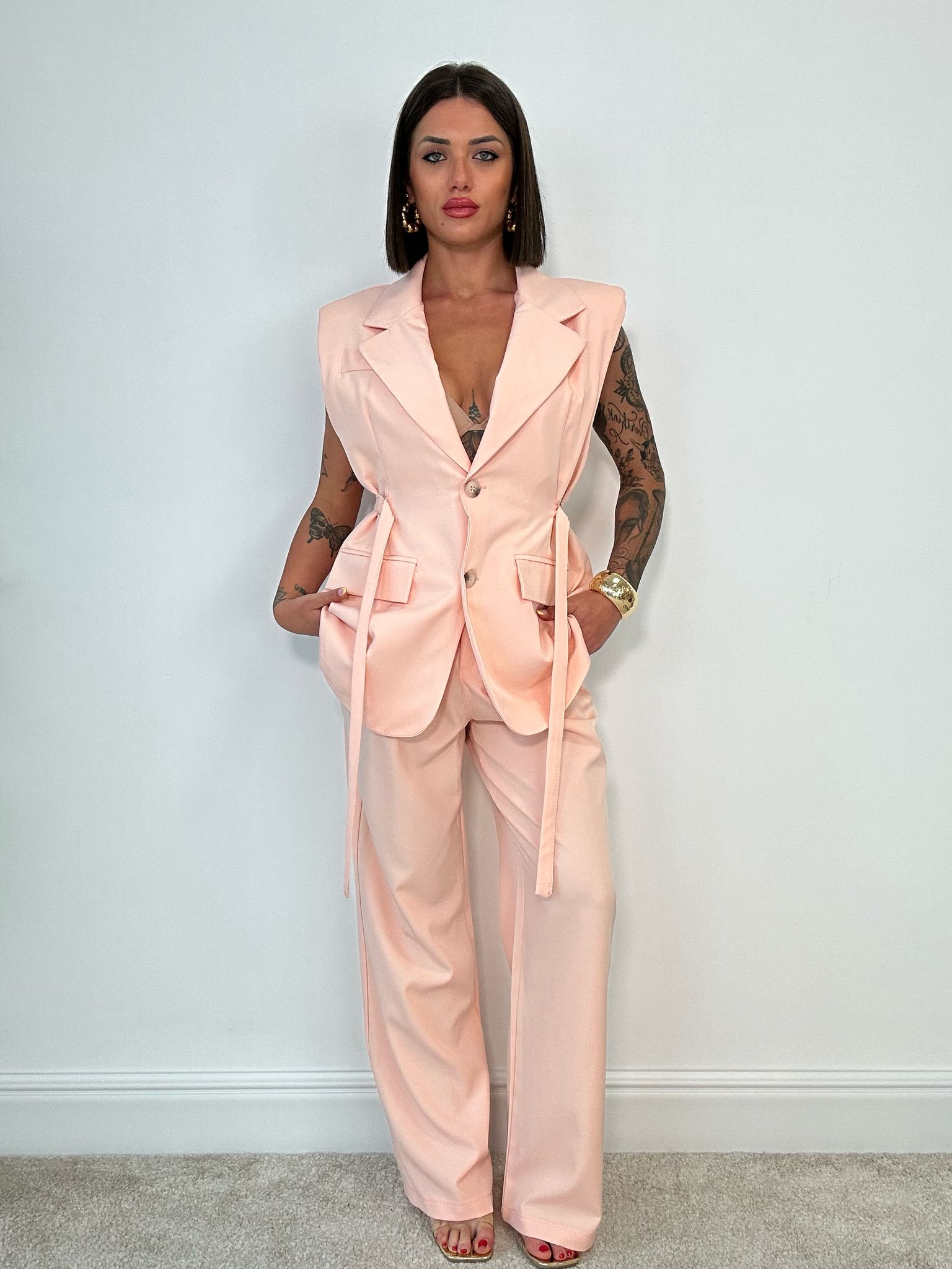Tailleur Smanicato Madrid (Blazer + Pantalone) Pesca