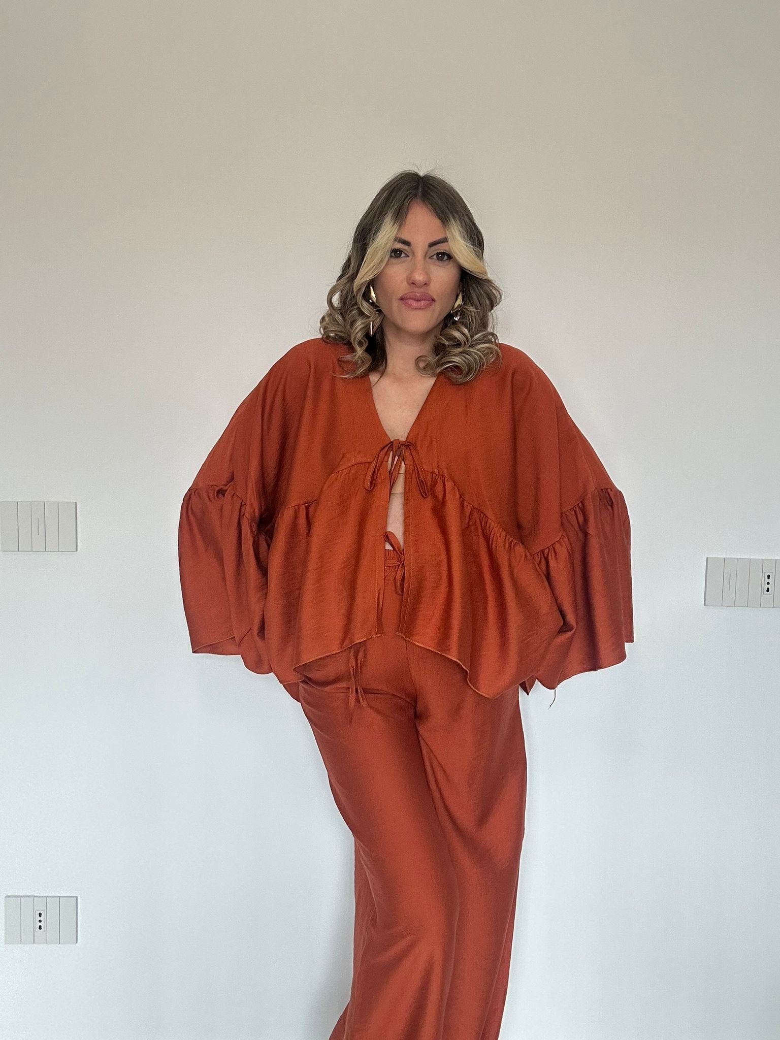 Coordinato Marika (Blusa + Pantalone) Coccio