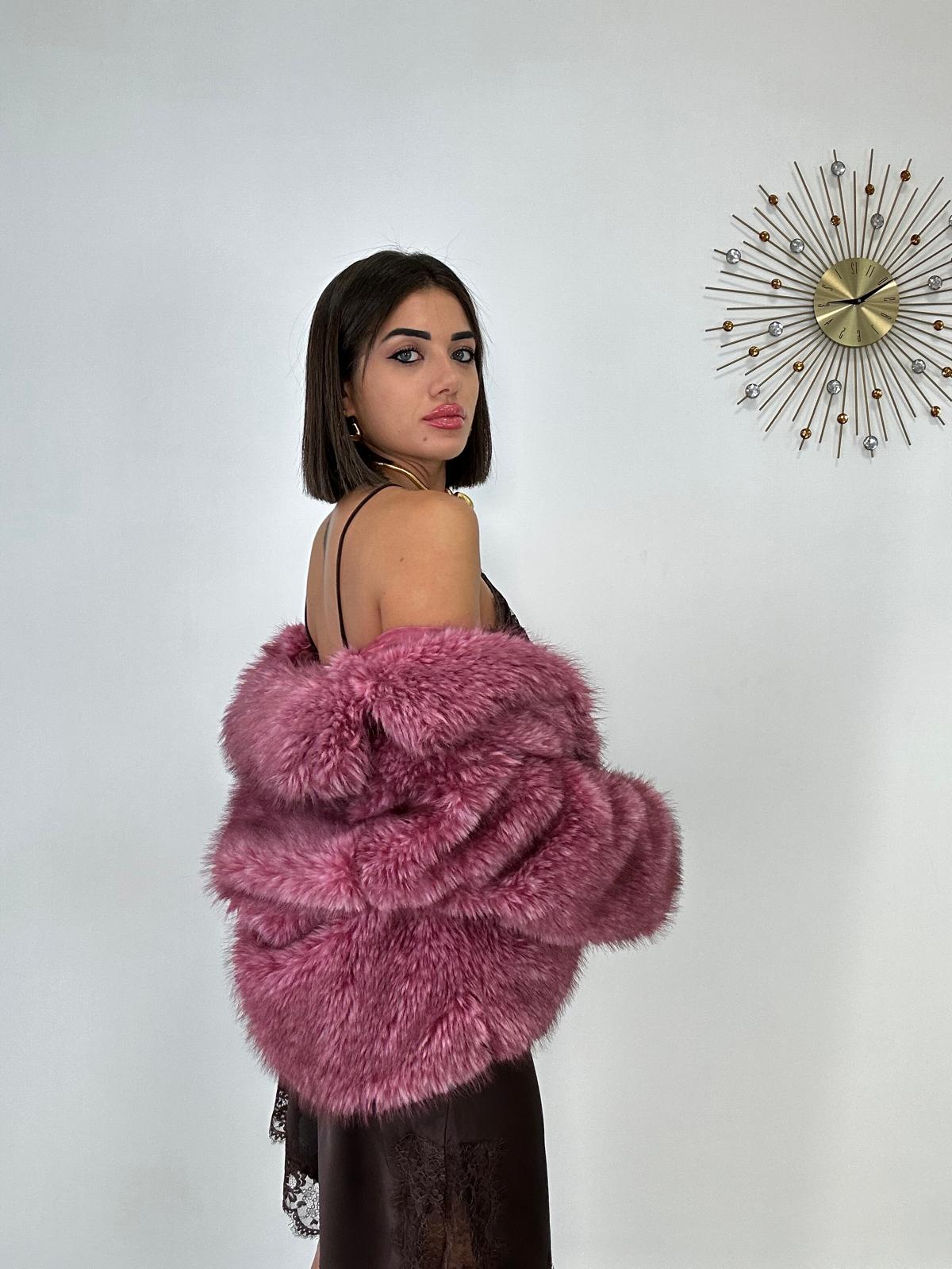 Cappotto in Ecopelliccia 5010 - Rosa