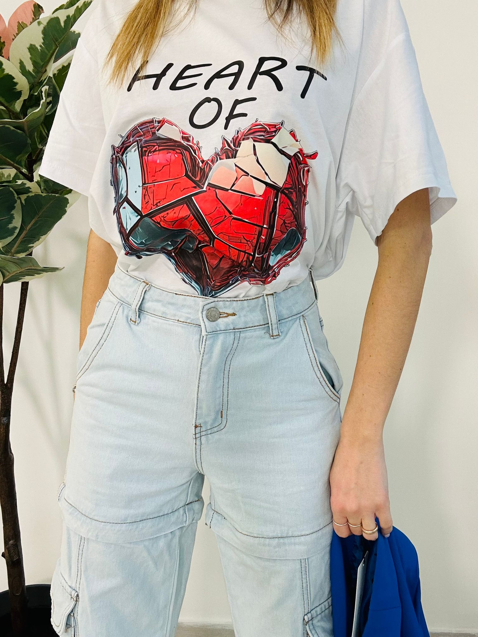 T-shirt Maxi Coeur De Verre - Blanc