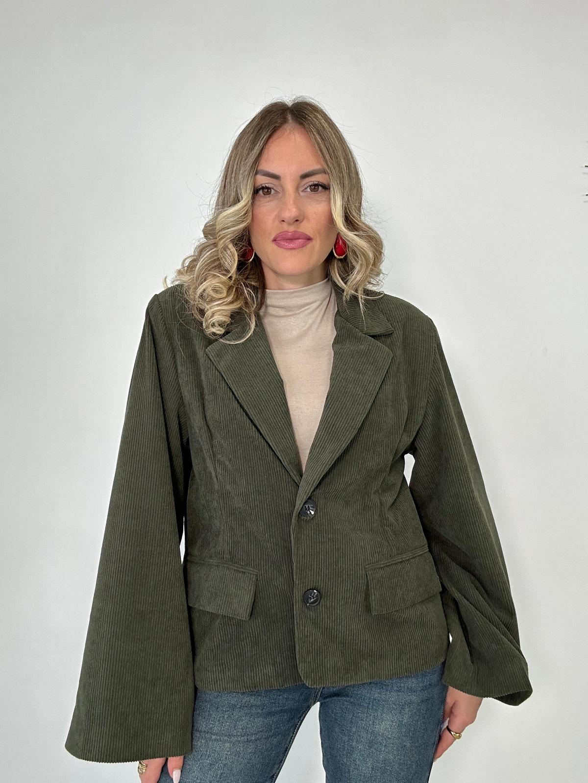 Giacca effetto velluto 6348 - Verde