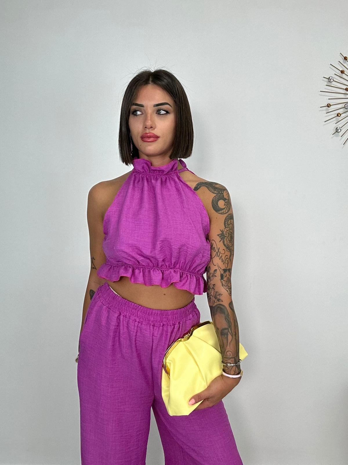 Coordinato Miami (Top + Pantalone) Magenta