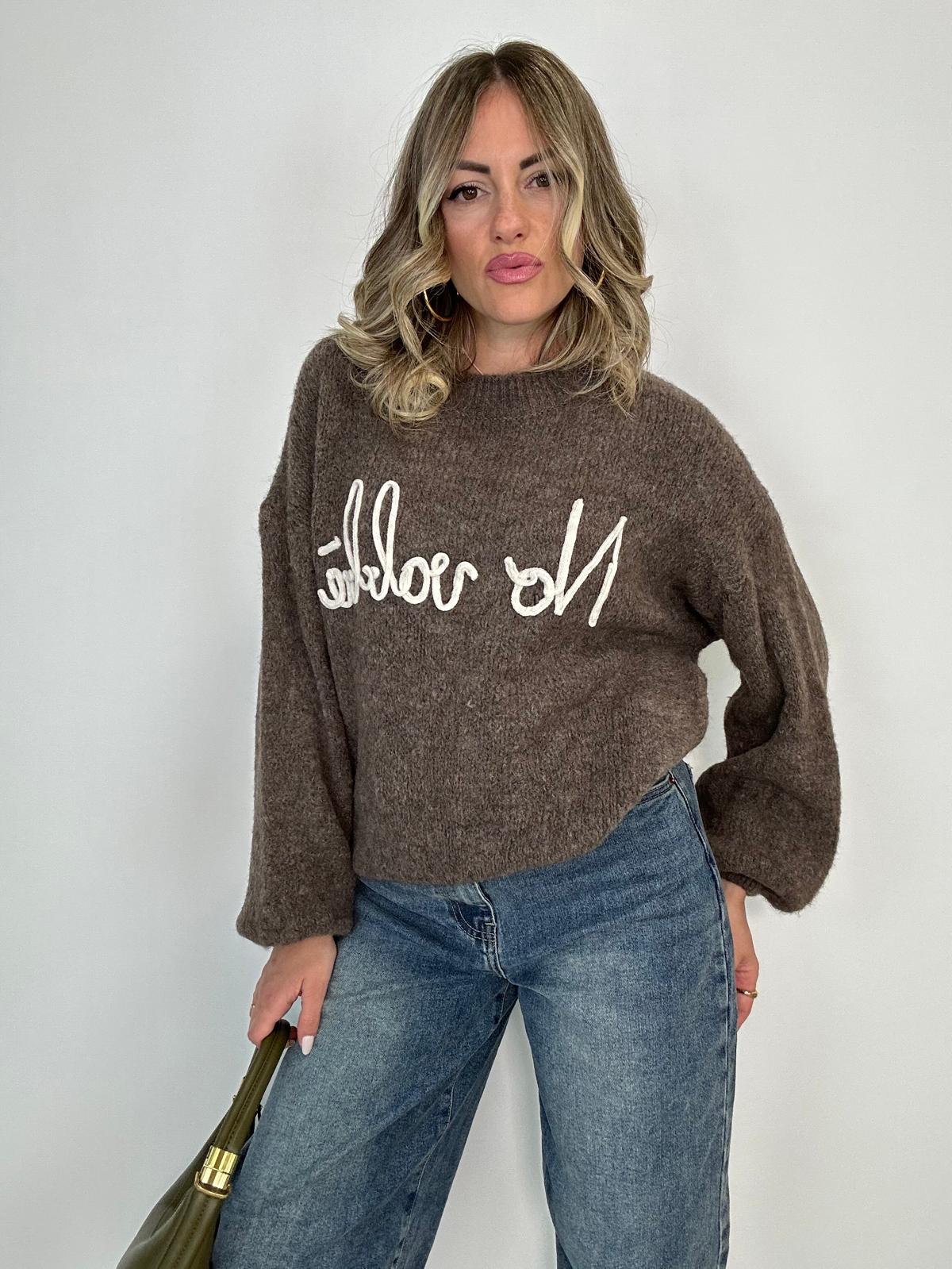 Maglione (No Vabbè) 2702 - Tortora