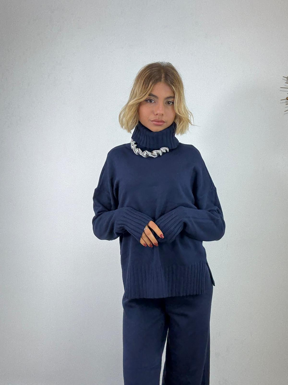 Coordinato AL016B (Maglione + Pantalone) Blu