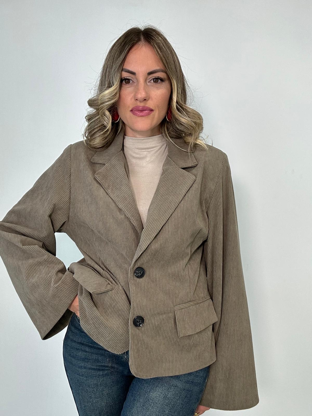 Giacca effetto velluto 6348 - Fango