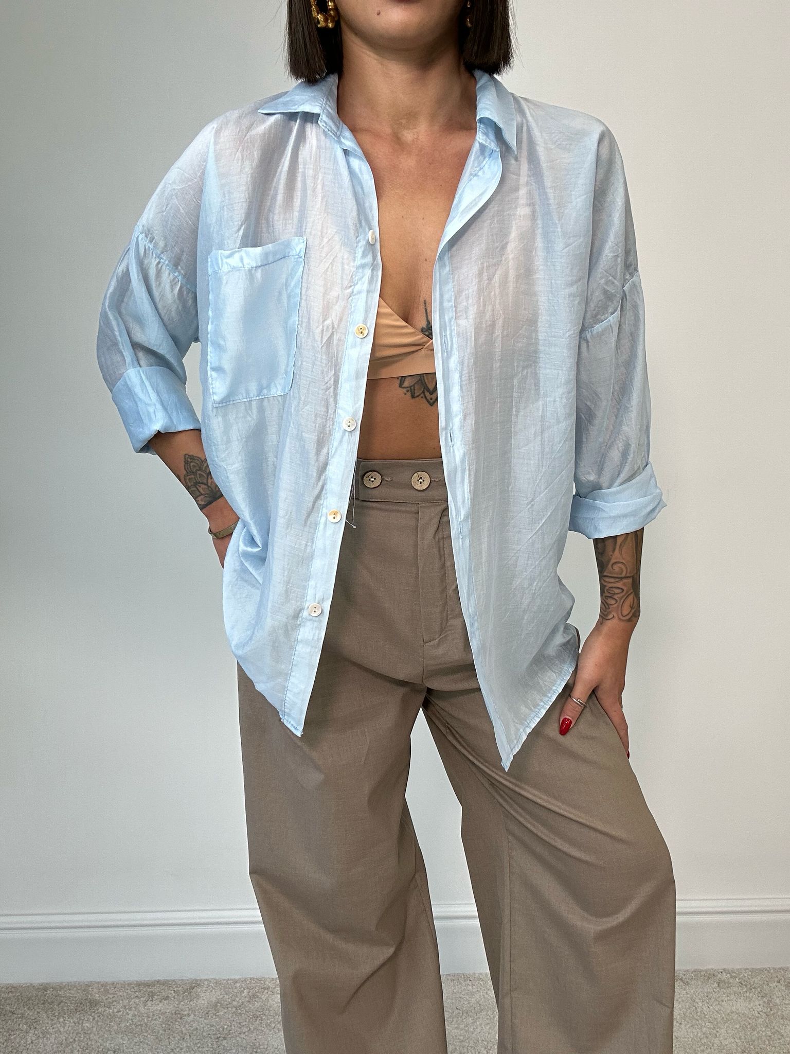 Camicia Basic - Celeste