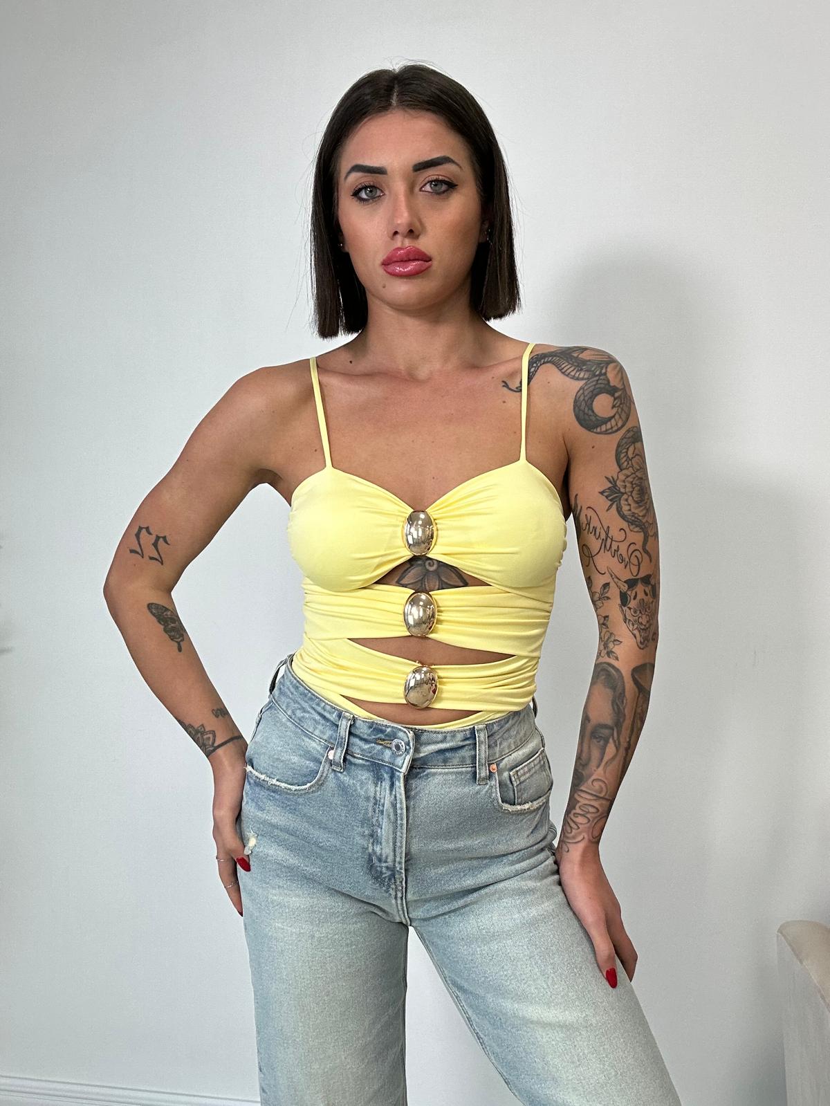 Body Cut Out Ganci Oro - Giallo