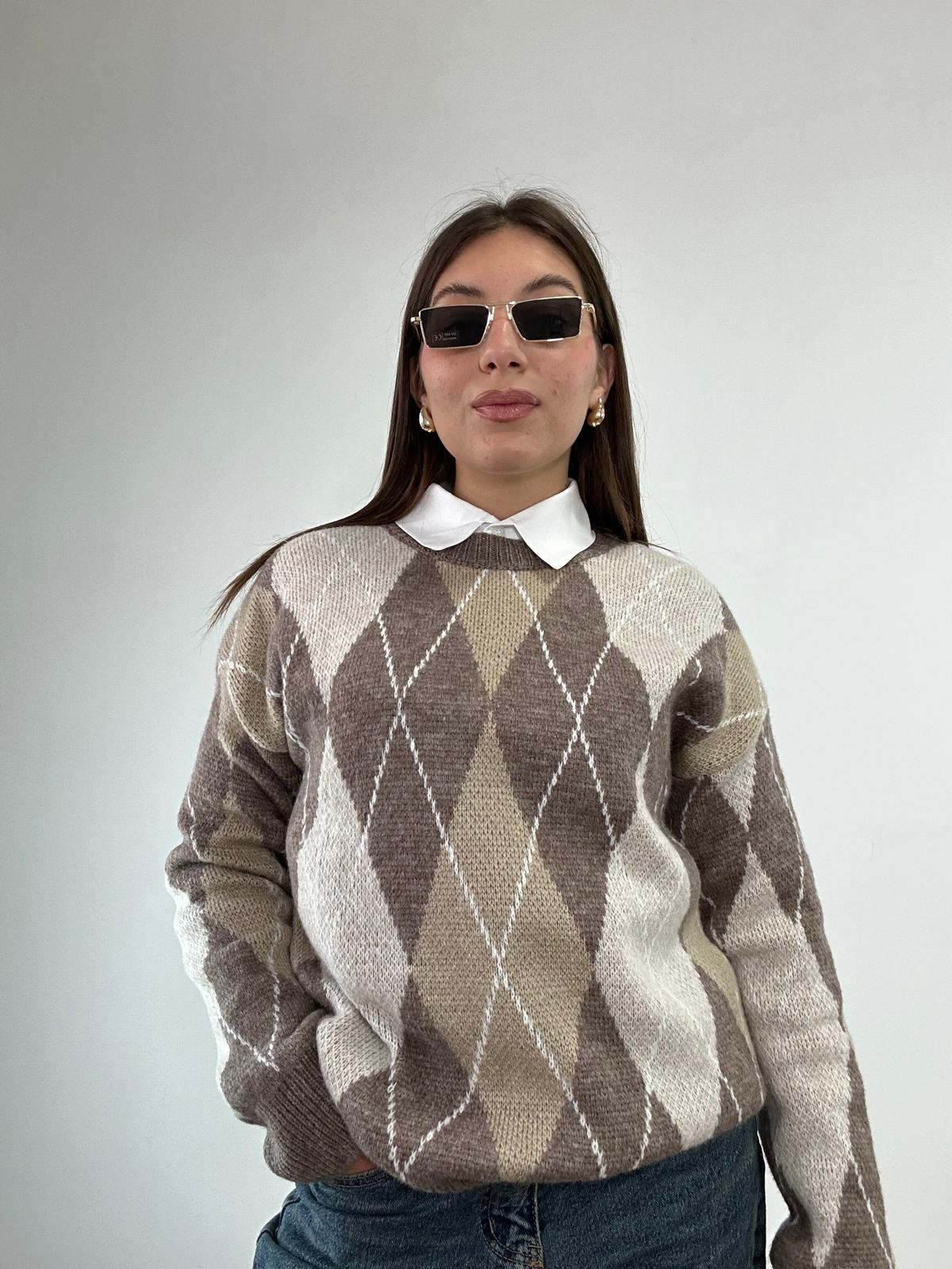 Maglione 25855 - Tortora