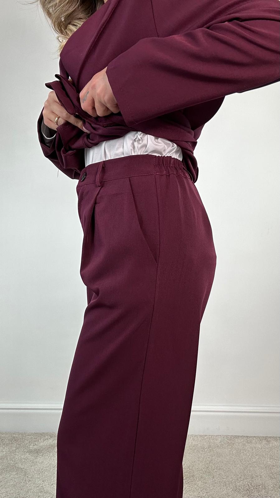 Coordinato M13351 (Camicia + Pantalone) Prugna