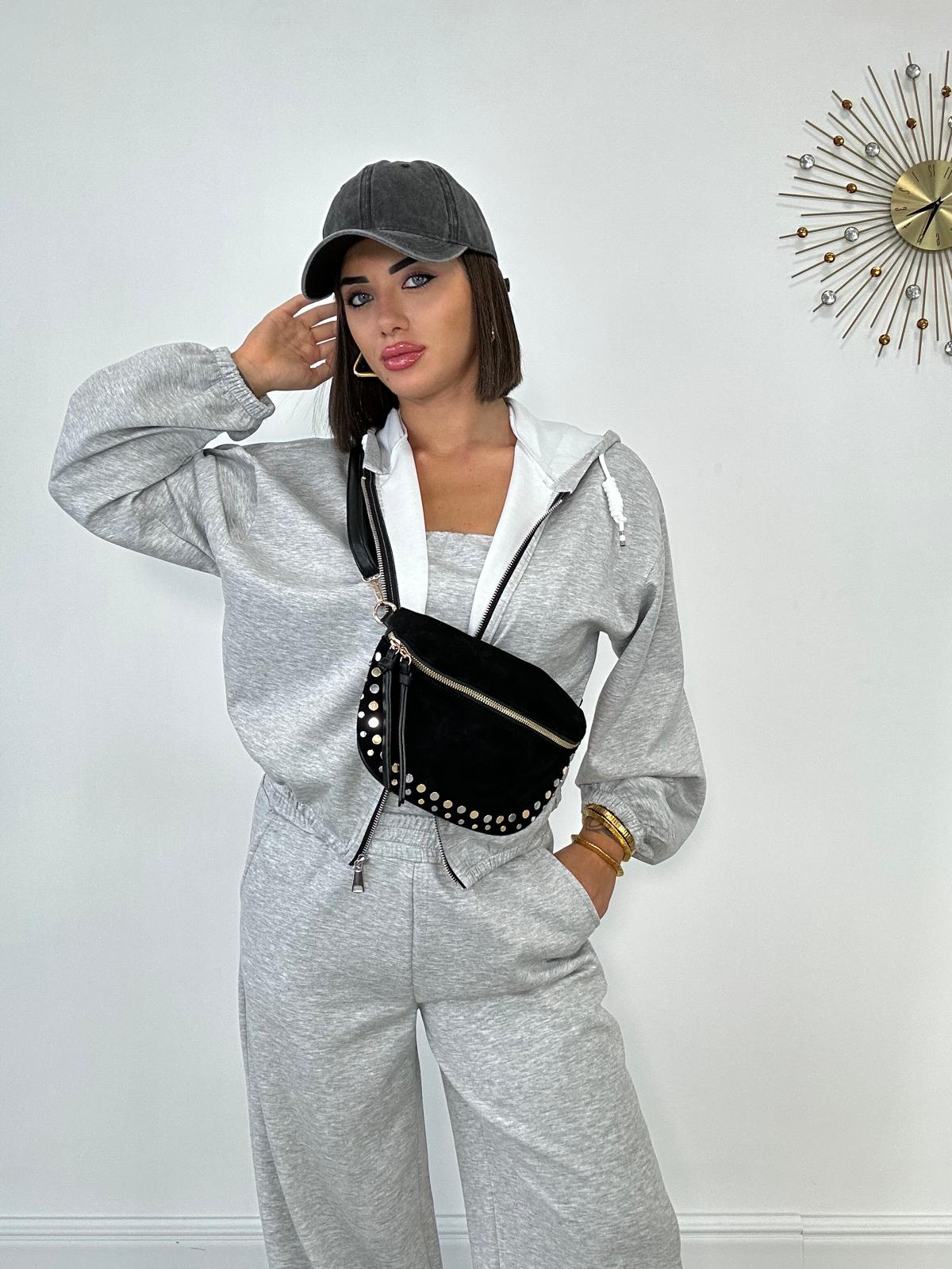Coordinato Tuta 3 pezzi (Corpetto + Felpa + Pantalone) Grigio