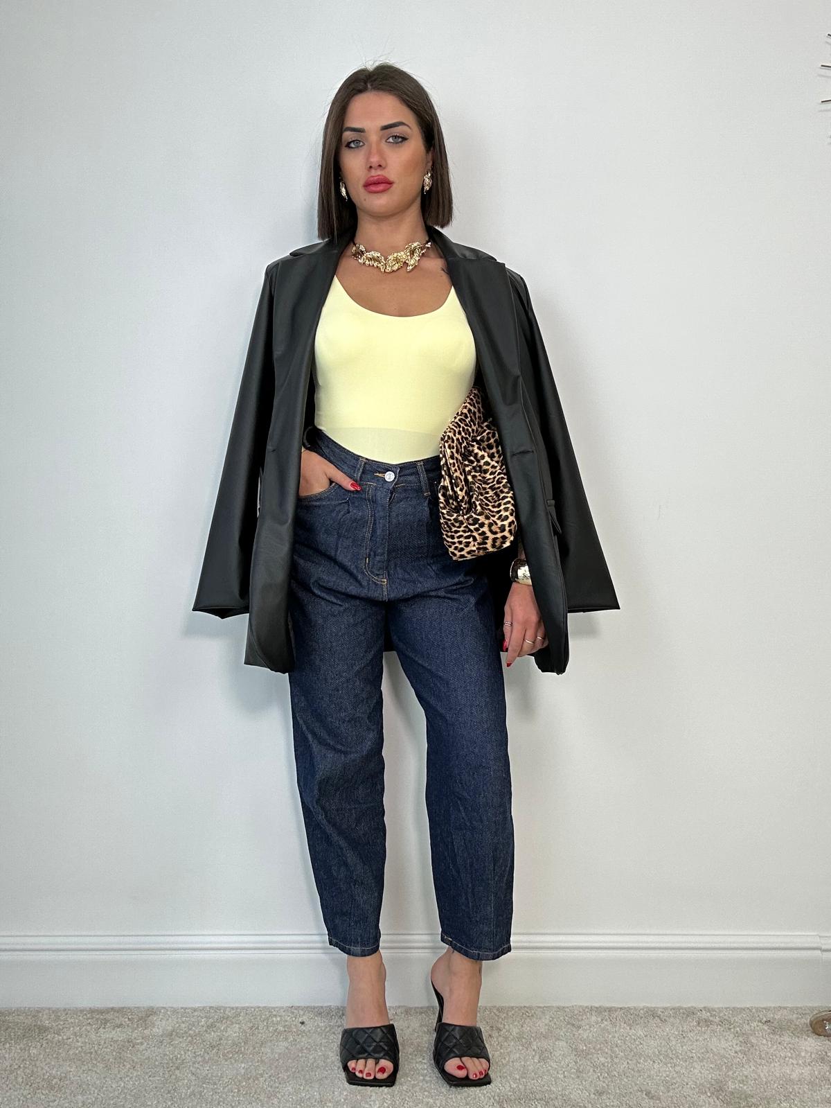 Blazer in ecopelle - Nero