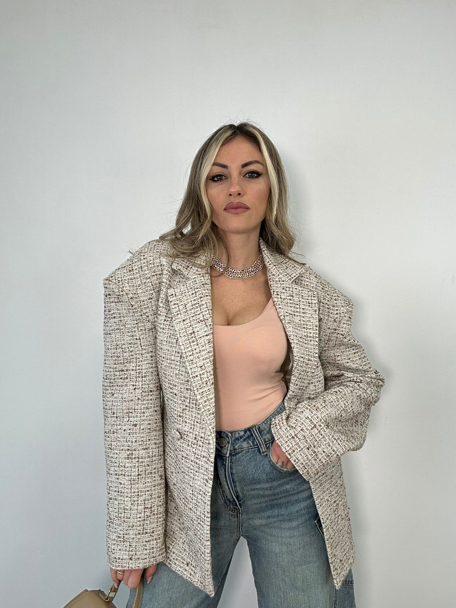 Giacca Tweed 26056 - Beige